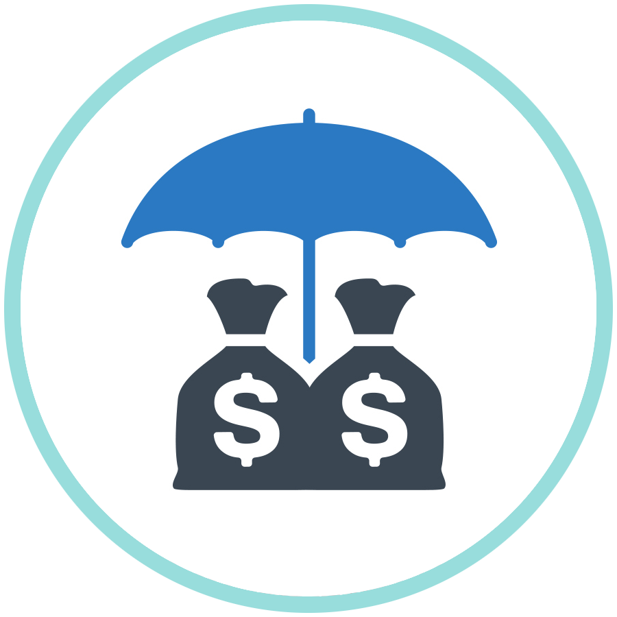 umbrella over moneybags